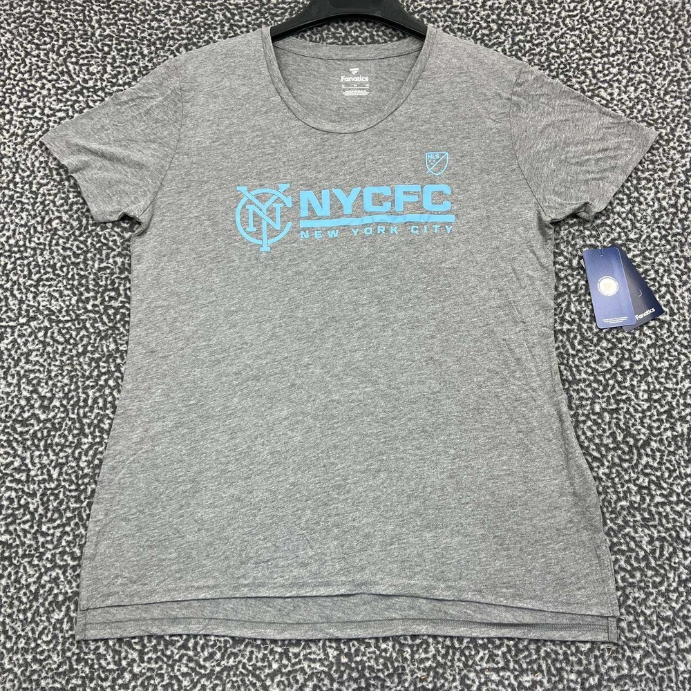 New York City FC Shirt Men Medium Gray Fanatics Short Sleeve Crew Neck New M